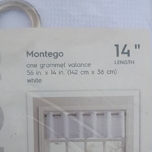 Montego White One Grommet Valance - 14" Length